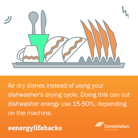 ways to save energy - air dry dishes
