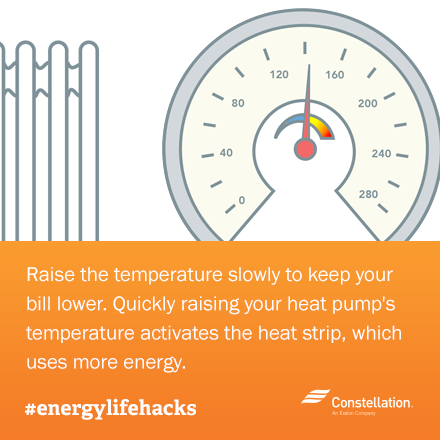 ways to save energy tip - raise temperature slowly