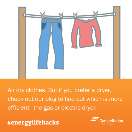 energy saving tip - air dry clothes