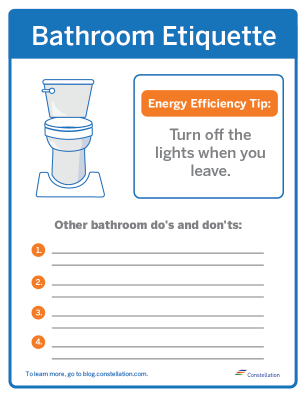 Office Etiquette Signs to Conserve Energy & Water | Constellation