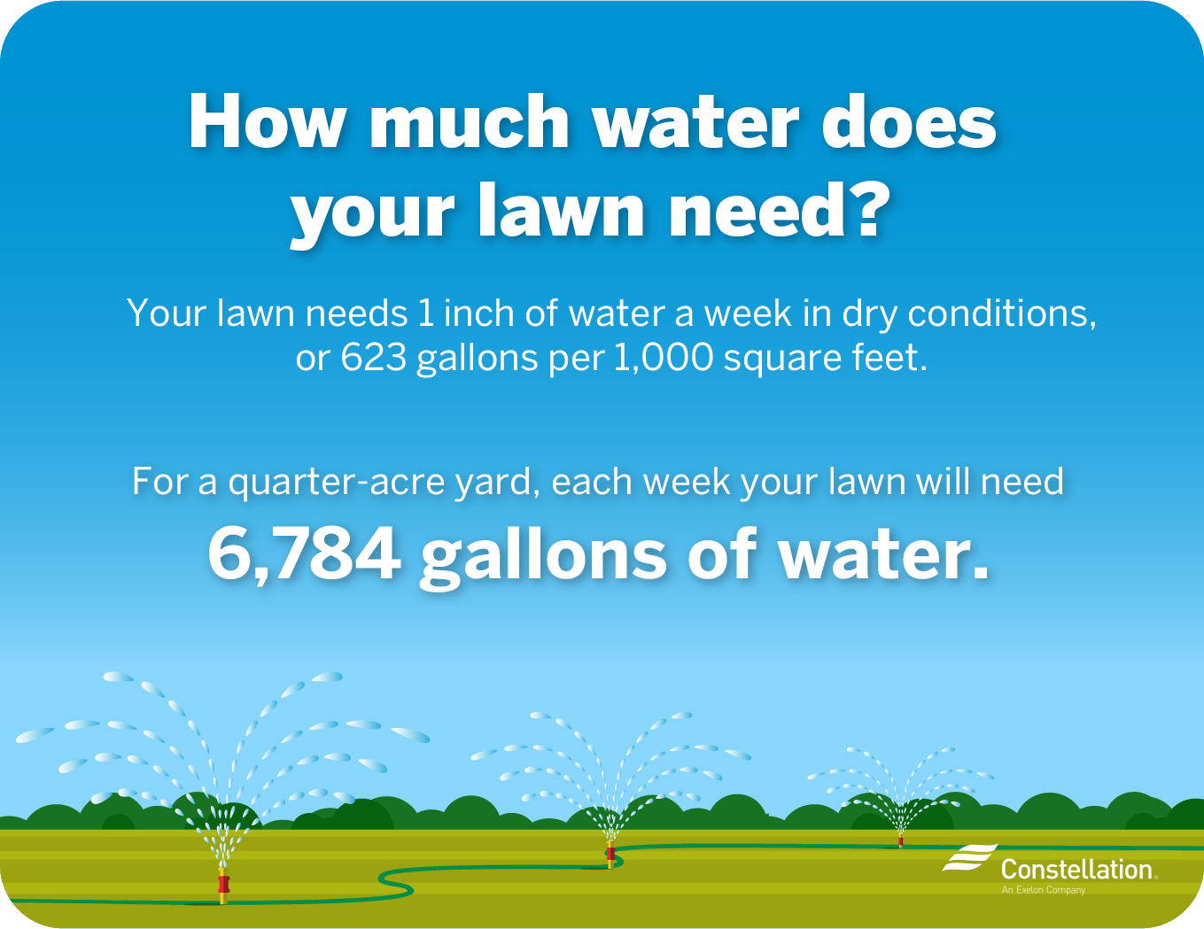 How much water is used to water a lawn?