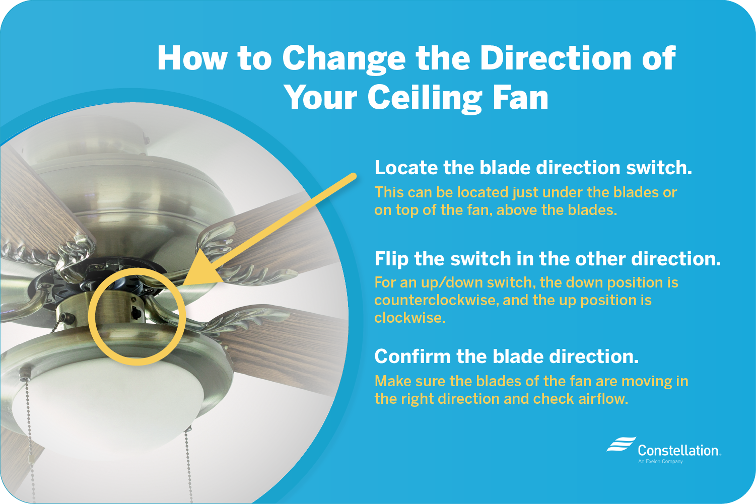 how to change ceiling fan direction