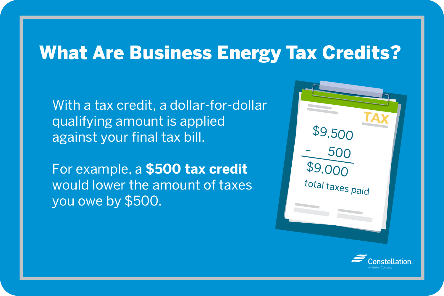 Finding Small Business Energy Tax Credits Constellation