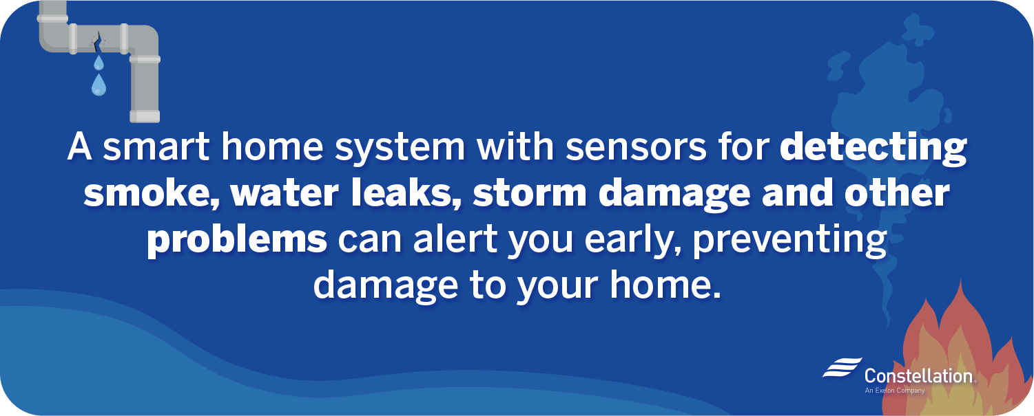 Smart home sensors detect smoke, water leaks, storm damage and other problems