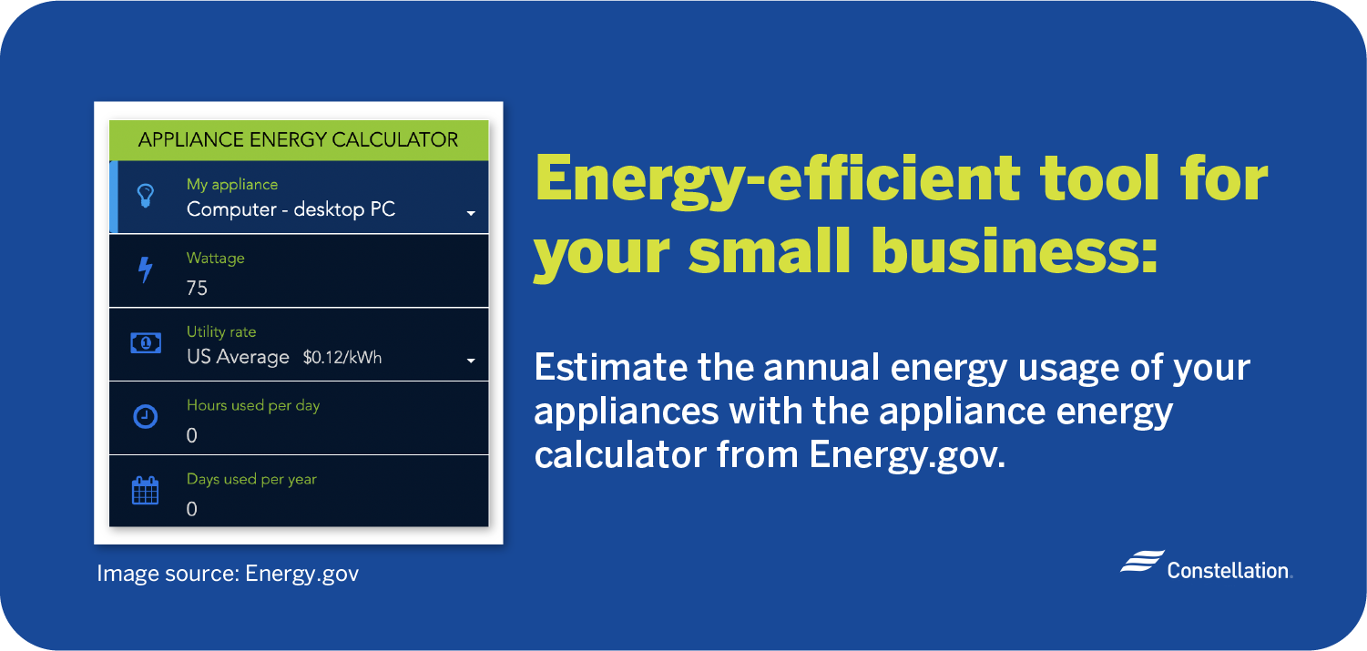 Energy.gov appliance energy calculator