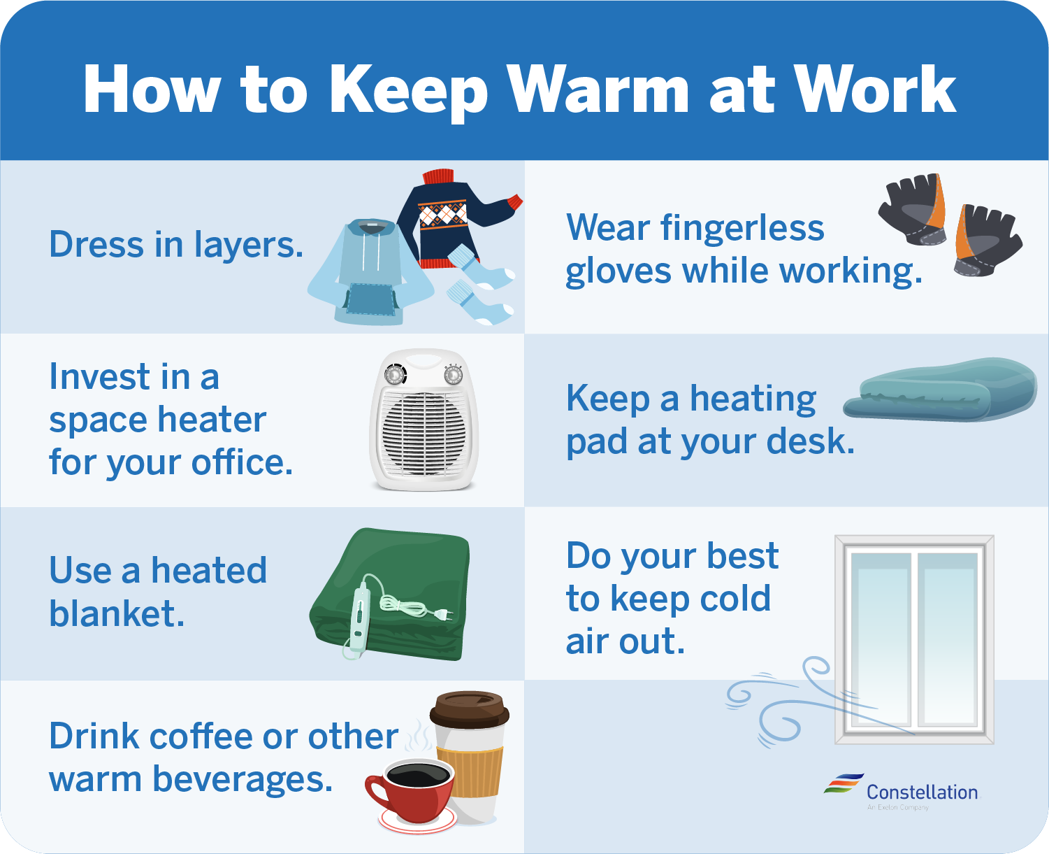 How to keep warm at work