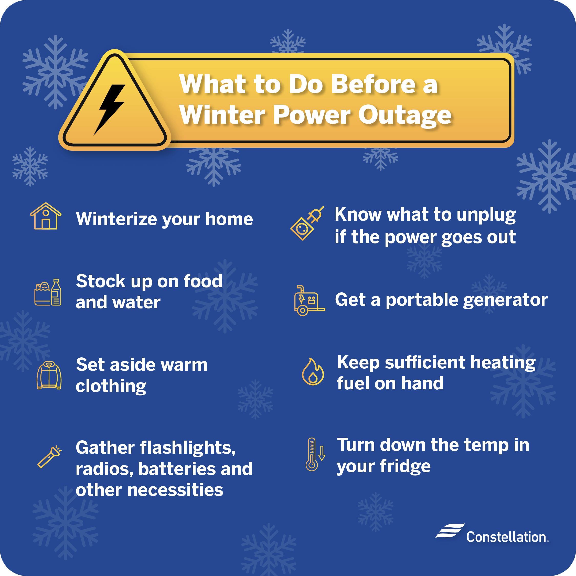 How to prepare for a winter power outage.