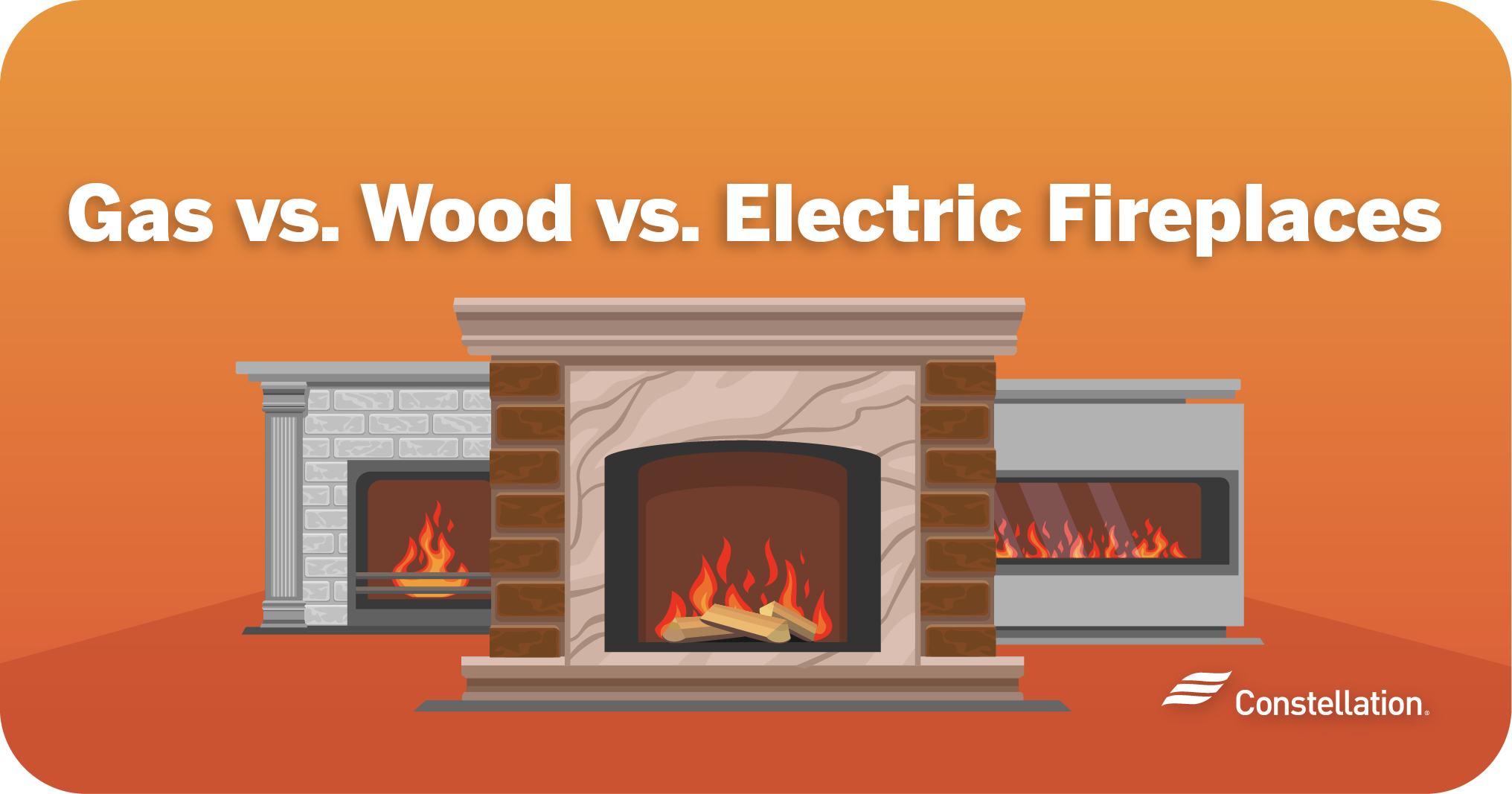 Gas vs. WoodBurning vs. Electric Fireplaces Constellation
