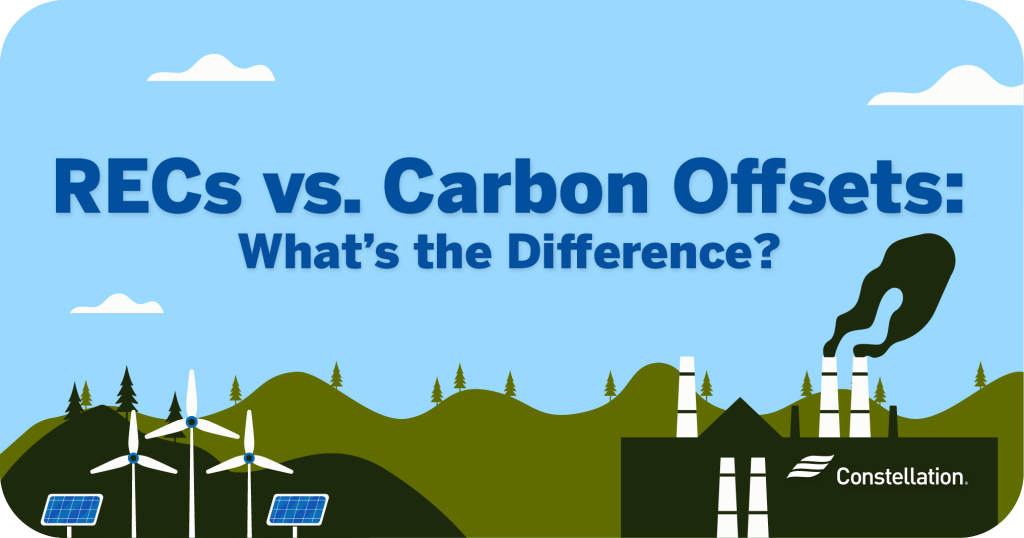 RECs vs. carbon offsets.