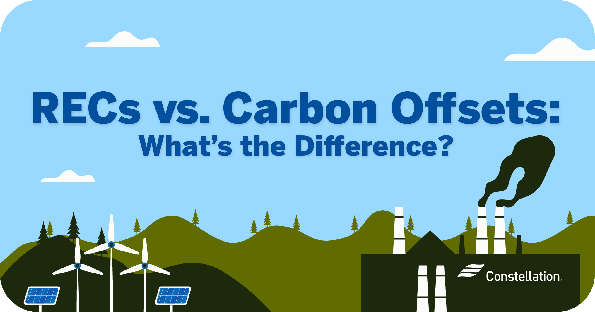 RECs vs. carbon offsets.