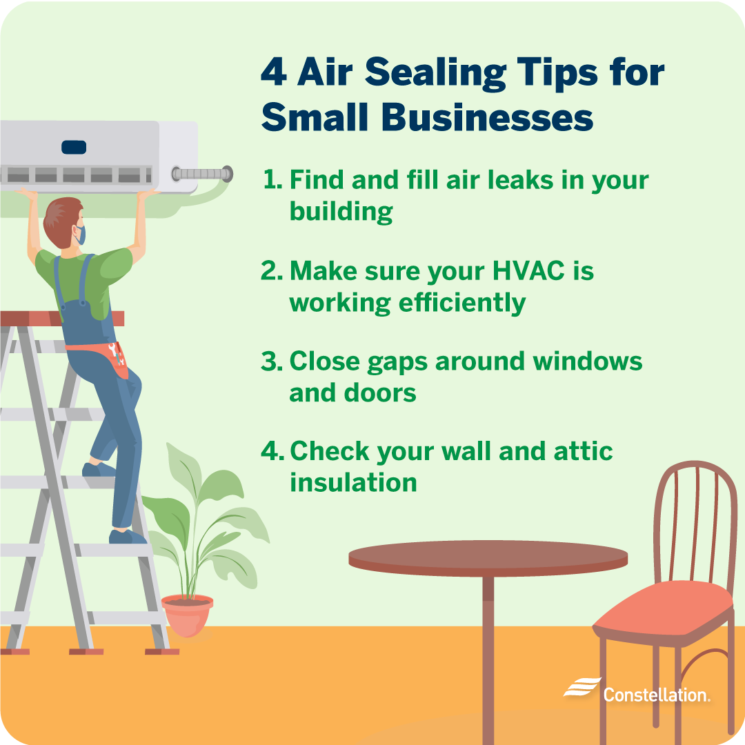 Air sealing tips for small businesses.