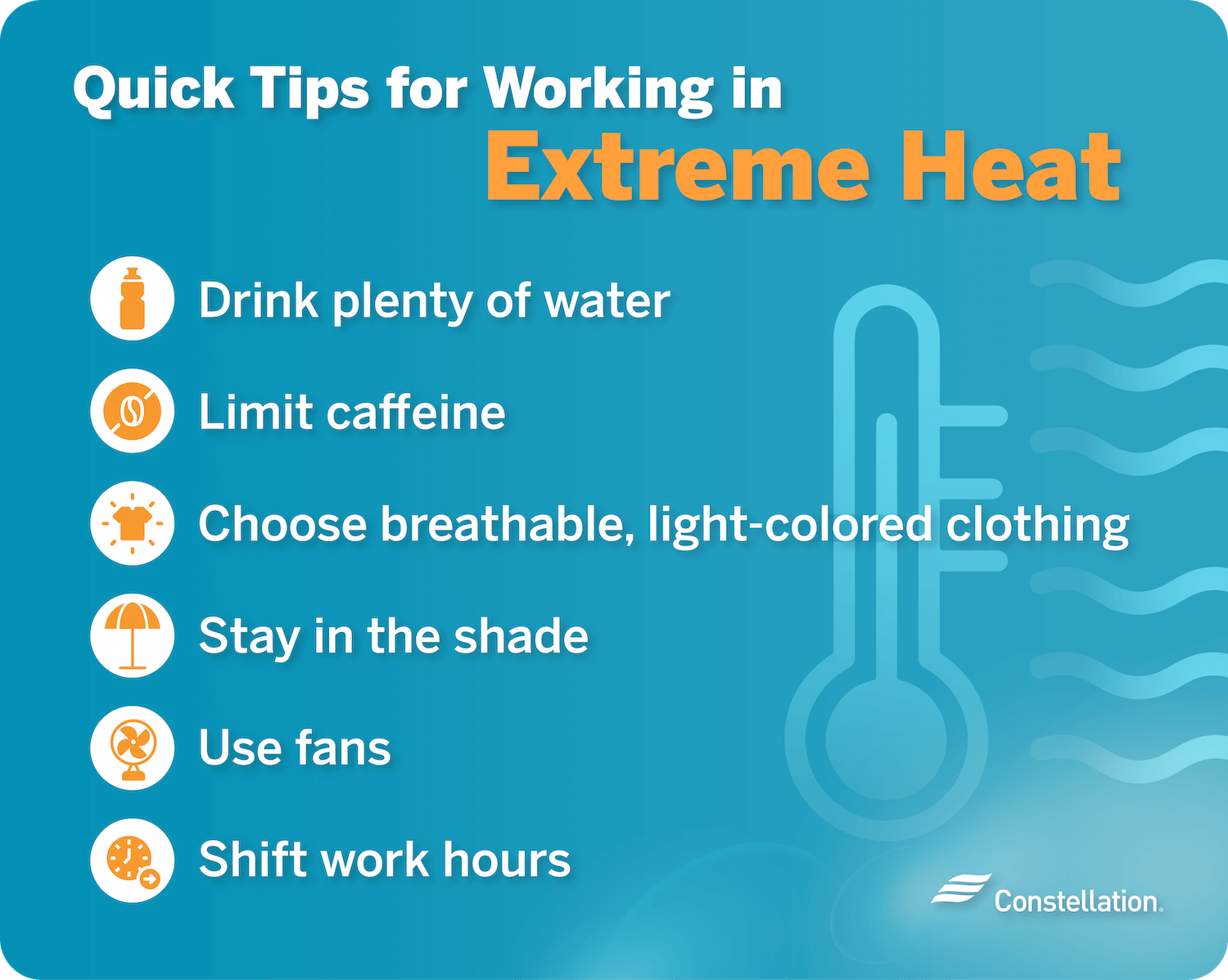How to stay cool while working in the heat.