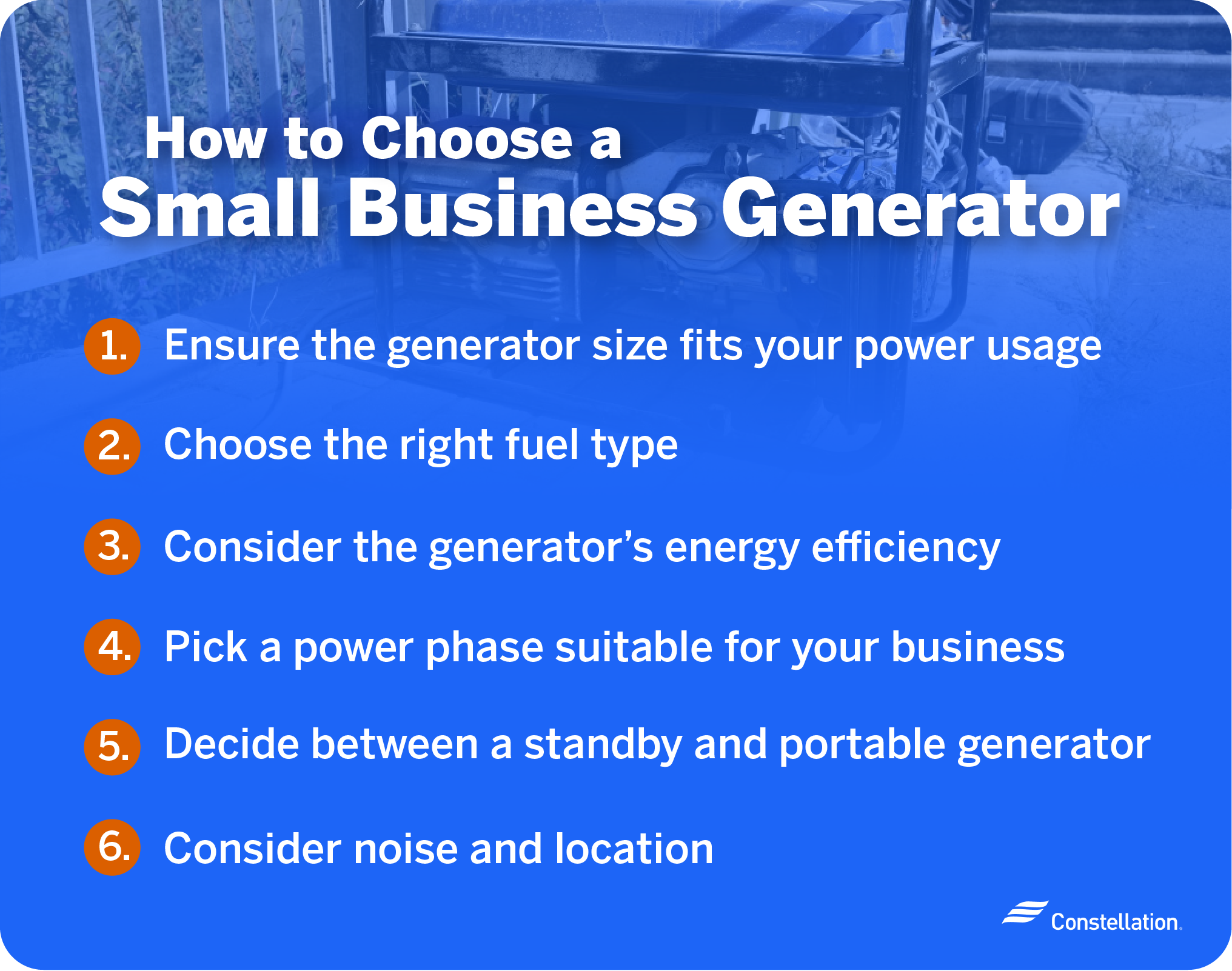 Backup generator for a small business.