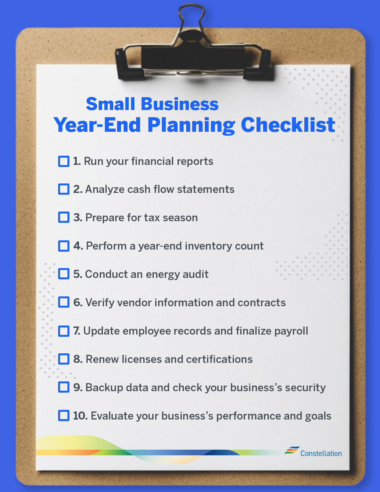 Year-end checklist template for small businesses.