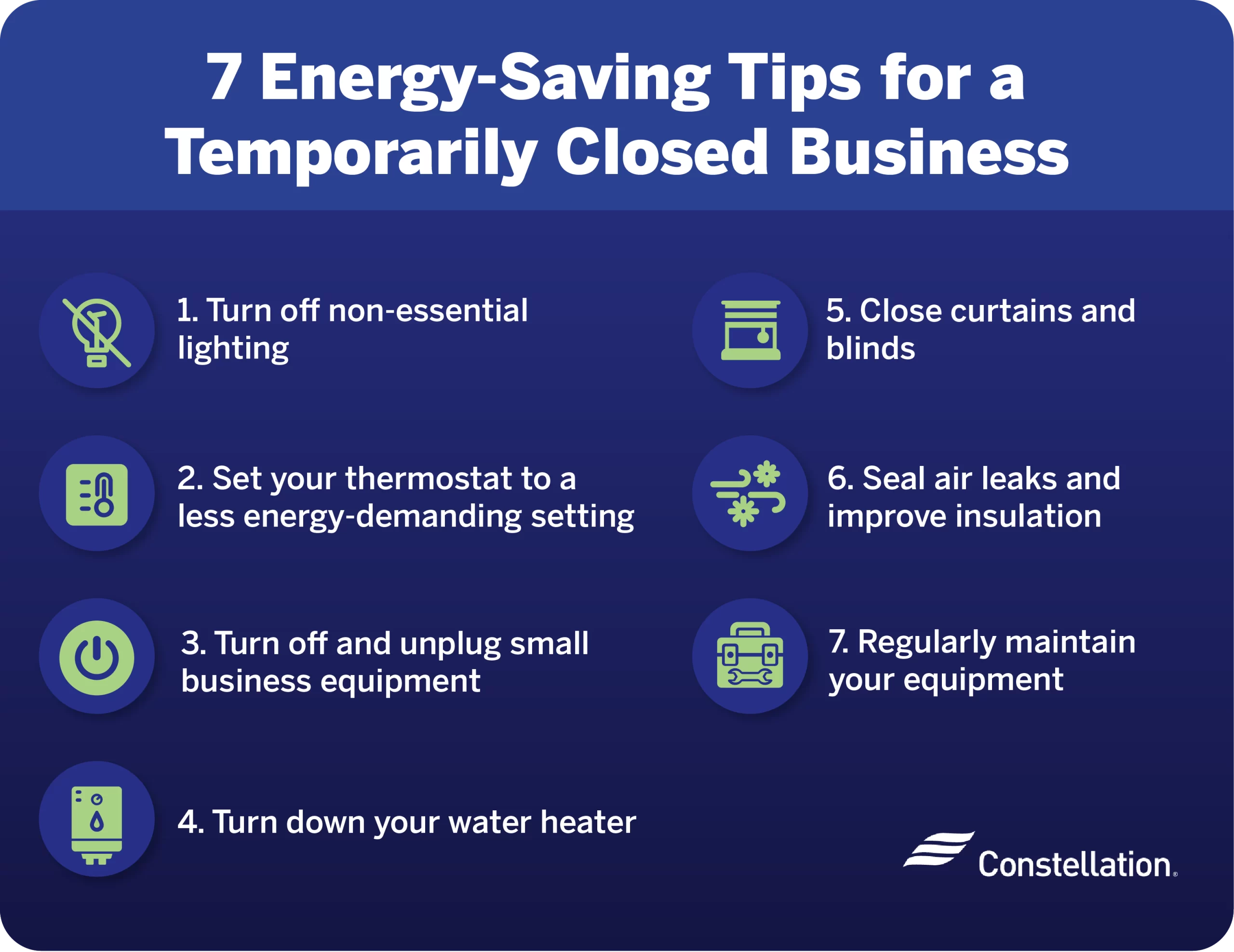 Empty small business building energy savings.