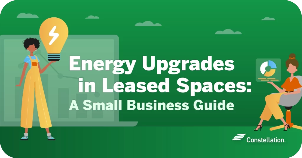 An image illustrating energy efficiency upgrades in leased business spaces.
