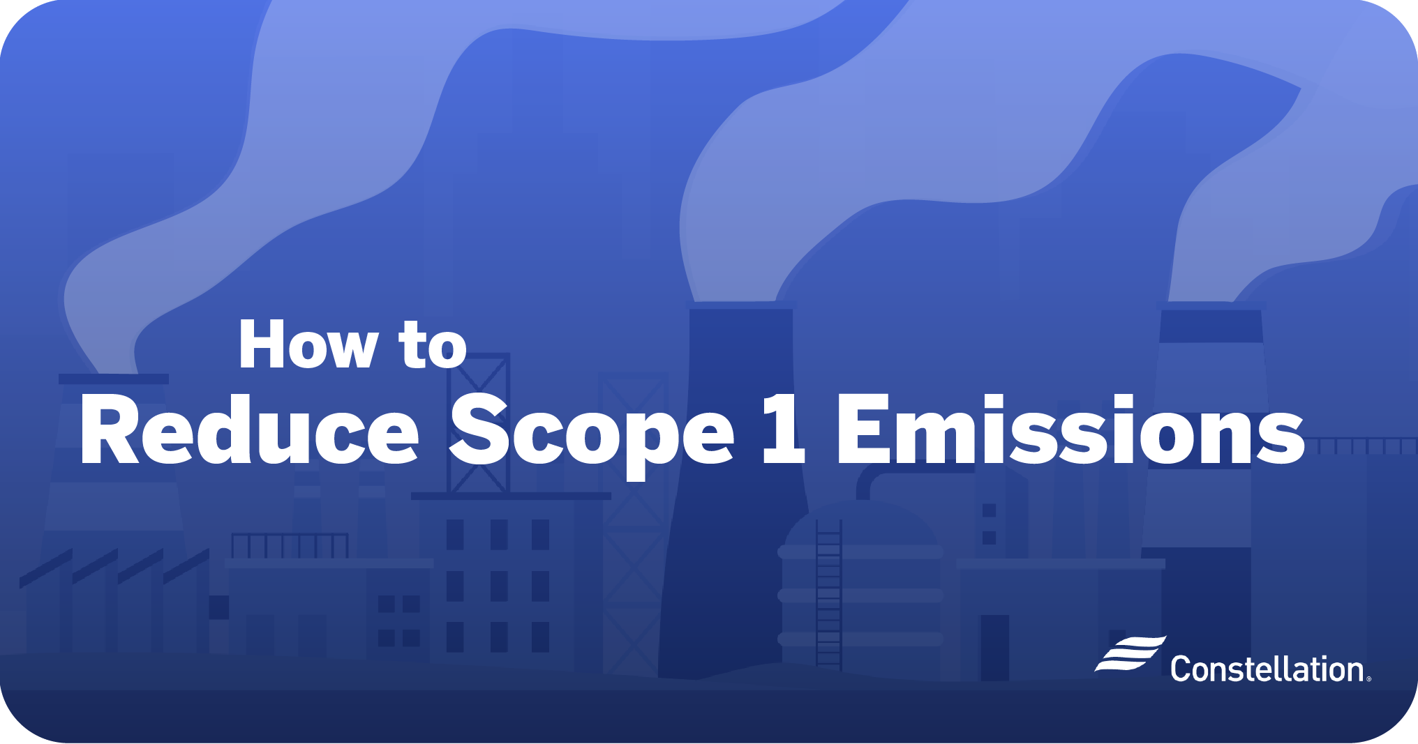 An illustration depicting how to reduce Scope 1 Emissions for businesses.