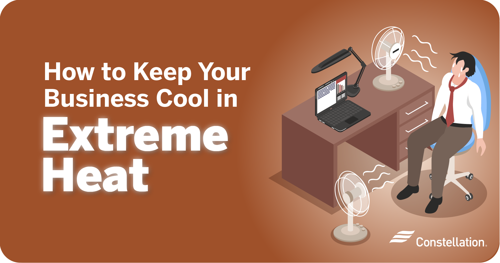 An illustration depicting how to keep your business cool in extreme heat.